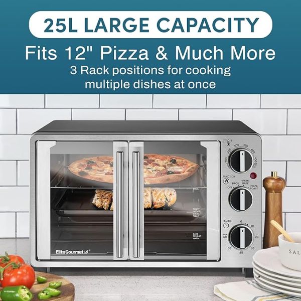 Elite Gourmet ETO2530M Double French Door